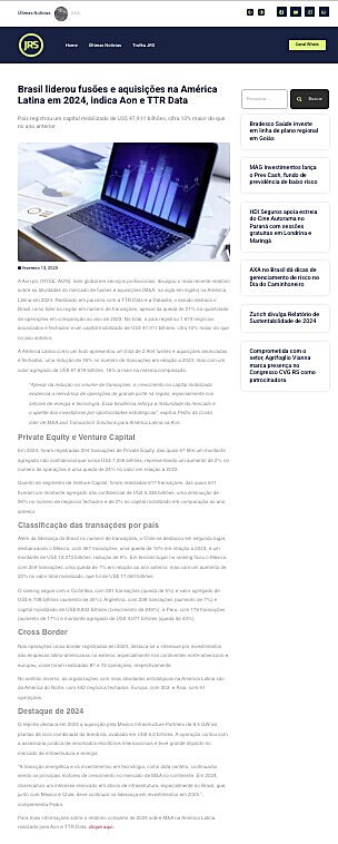Brasil liderou fuses e aquisies na Amrica Latina em 2024, indica Aon e TTR Data
